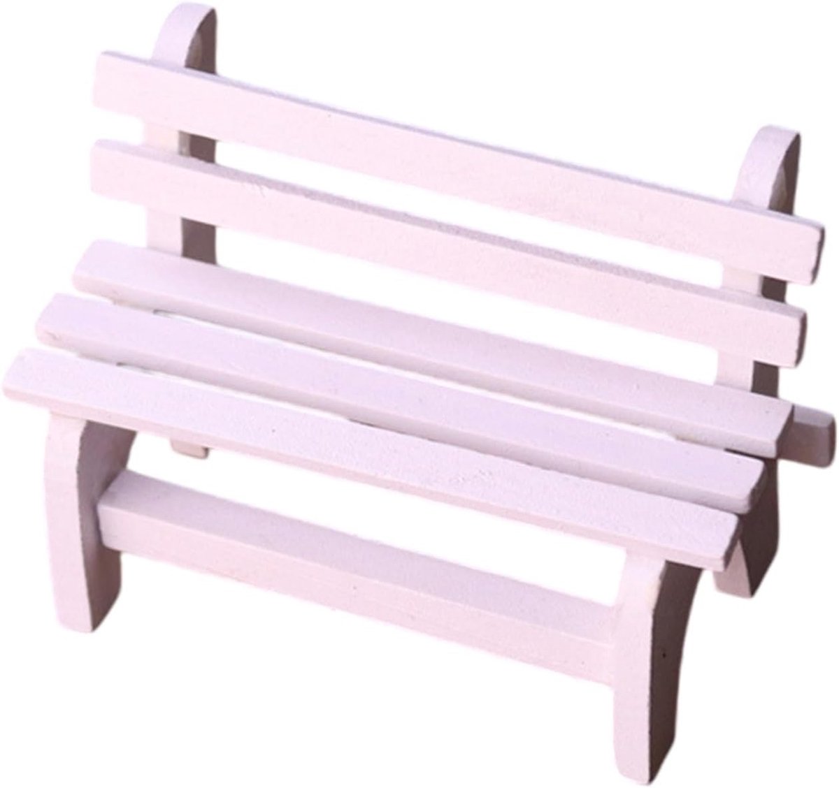 Miniatuur Houten Bankje - Tuin Decoratie - Micro Landschap - Multifunctionele Houder - 12 x 8 x 5 cm - Wit