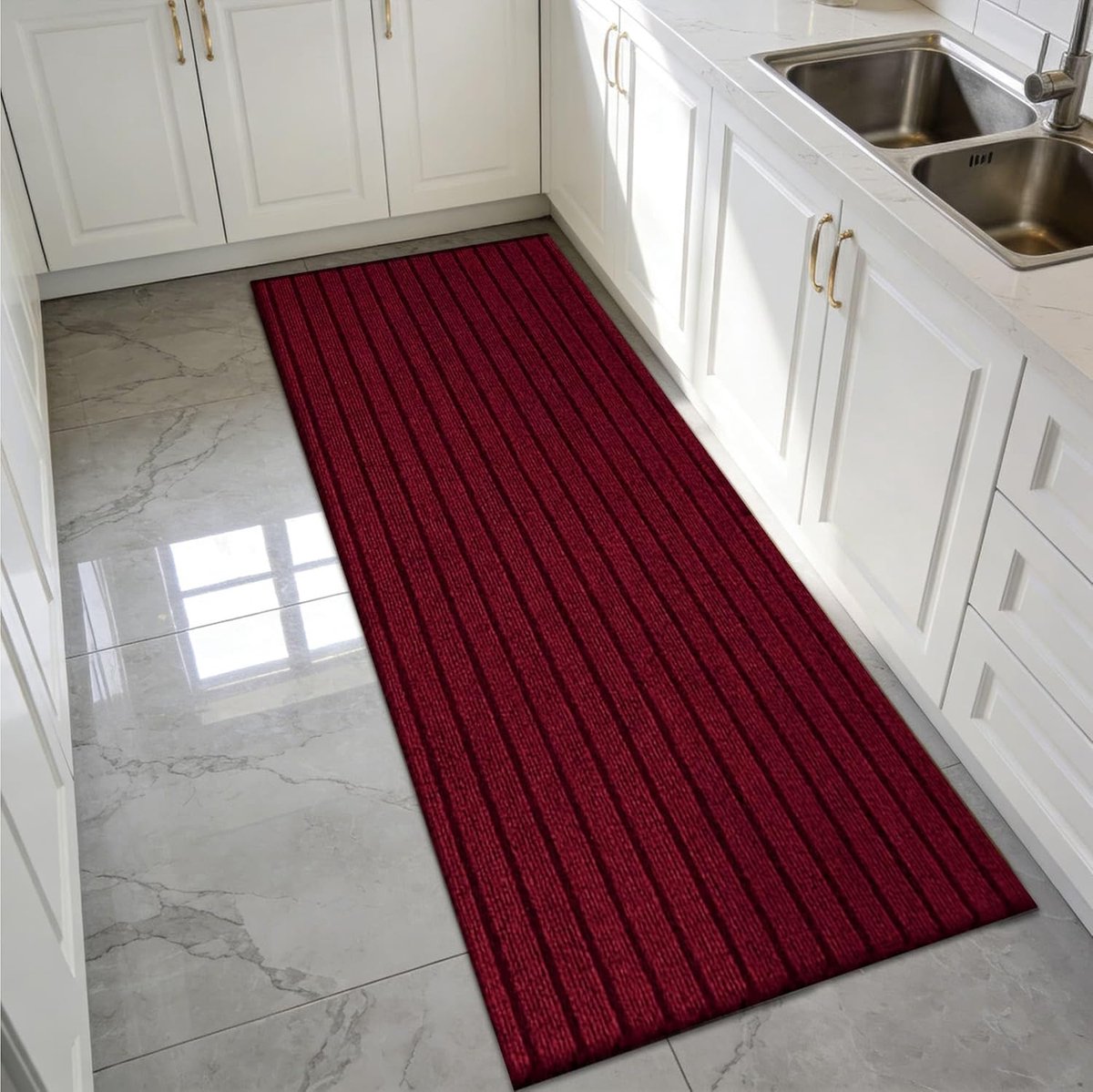 Binnendeurmat - Entree mat - Vuil vangen - Machinewasbaar - 100 x 132 cm - Rood
