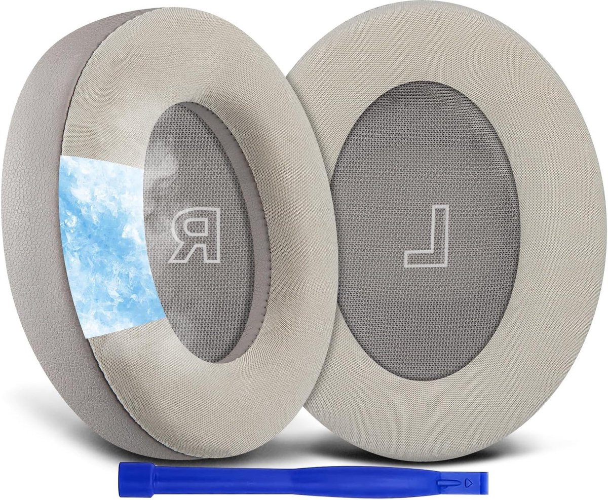 Vervangende Oorkussens voor Draadloze Hoofdtelefoons, Ademend IJszijde en Gel, Geluiddempende Schuim voor Comfort en Koeling