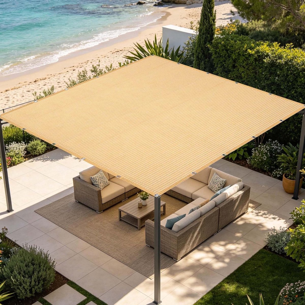 Schaduwnet Ademend - Zonnedoek Tuin - Schaduw Creëren - 98% UV Bescherming - 1.8 x 1.8 m -