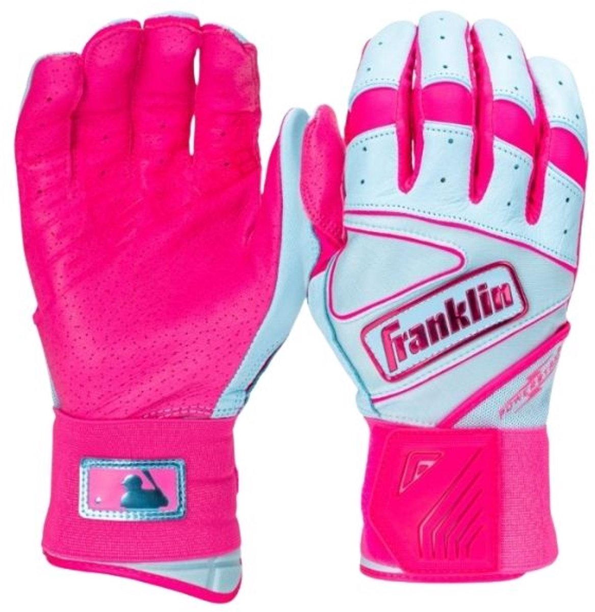 Franklin Honkbal/Softbal Slaghandschoenen Volwassenen| Maat XL Kleur Pink/Columbia Blue