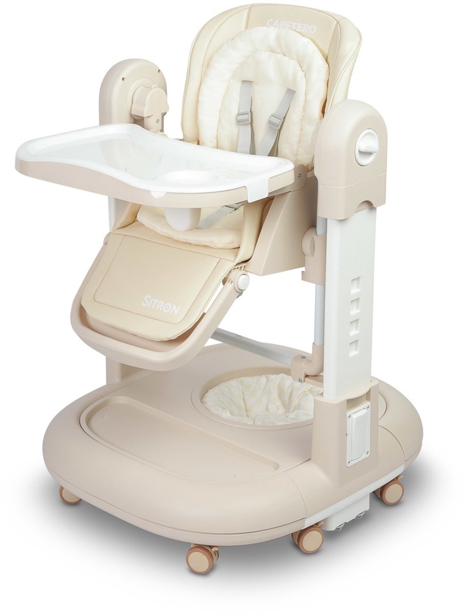 CARETERO Sitron 3-in-1 kinderstoel beige - Voedingsstoel