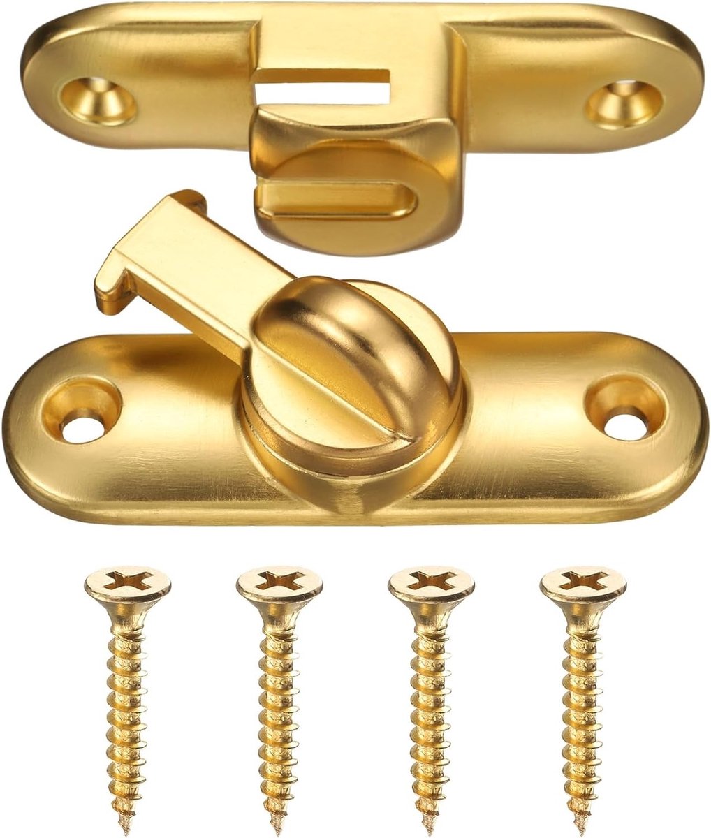 1-Pack Flip Latch Deurslot van Zinklegering, 7,5 cm voor Schuifdeuren en Hekken met Schroeven, Geschikt voor 90/180 Graden Toepassingen en Ideaal voor Schuren en Kasten