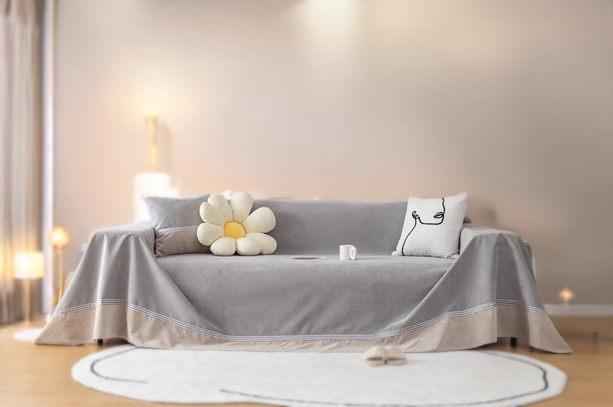 Bankhoes Beschermhoes - Meubelbeschermer Sofa - Bank Beschermen - Waterdicht Antislip - XL 180x308cm - Kaki