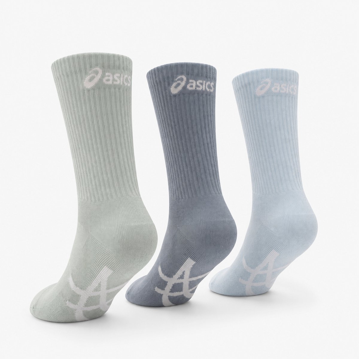 ASICS Sport 3 Pack Crew Sock Sokken 47-49 Lichen Rock/Monument /Indigo Fog Paarsblauw 3-Pack Training