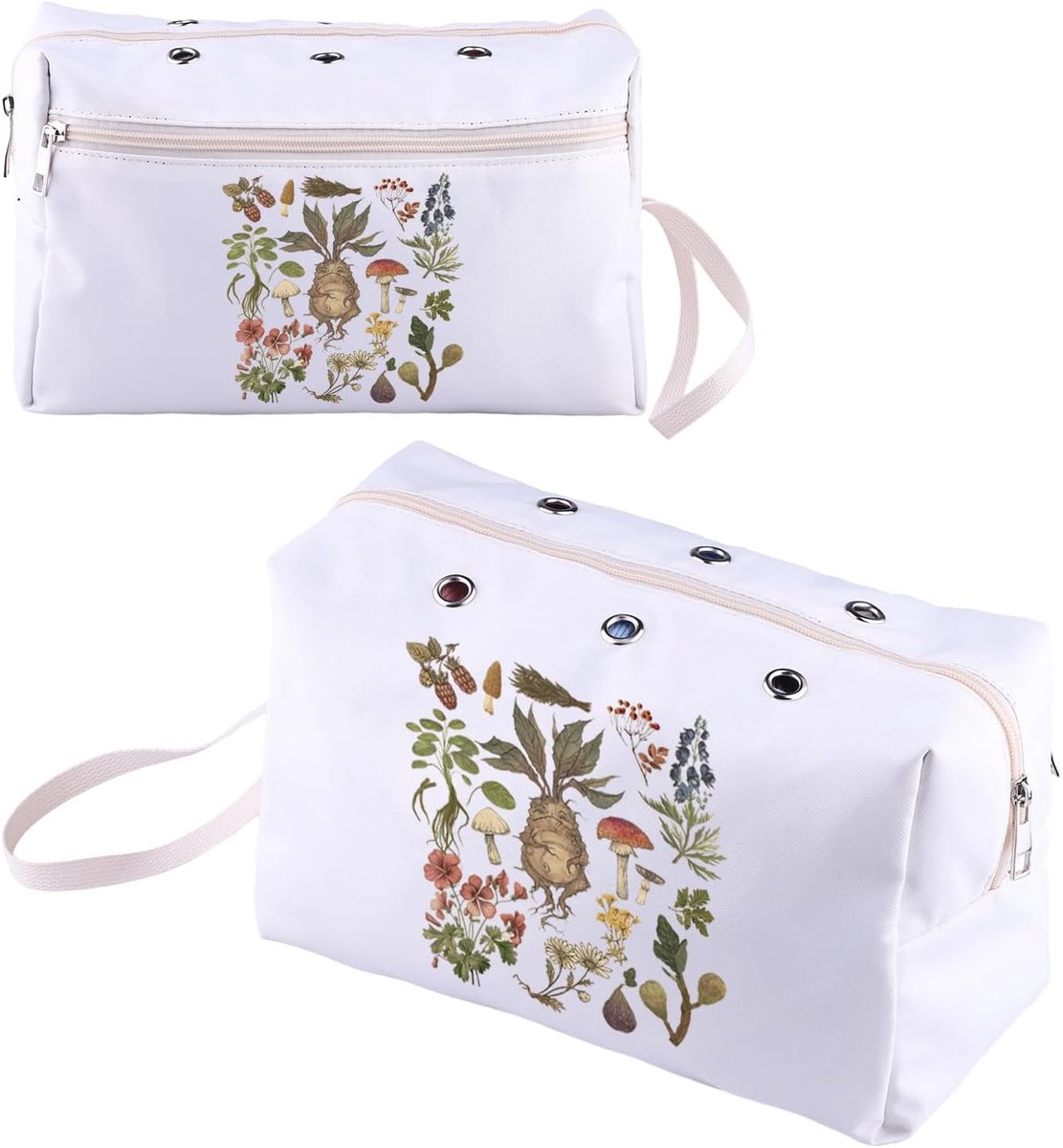 Kruidenzak - Planten tas - Garen organiseren - Met garen doorvoertules - 27.5 x 17.0 x 12.4 cm - Wit