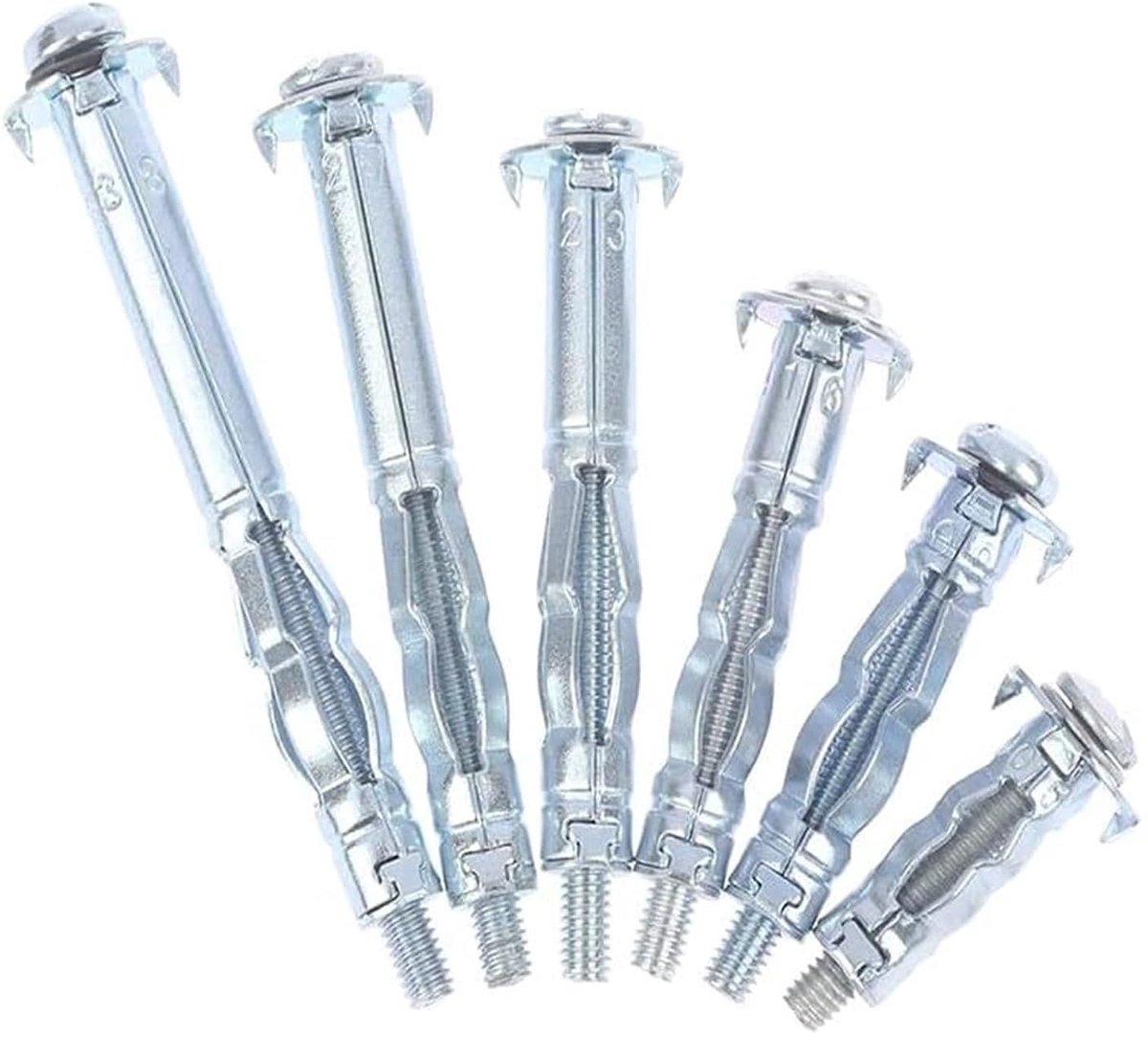 Expansiebout Set - Holle Wand Ankers - Bevestigen Planken - Koolstofstaal Materiaal - 10 Stuks - Zilverkleurig