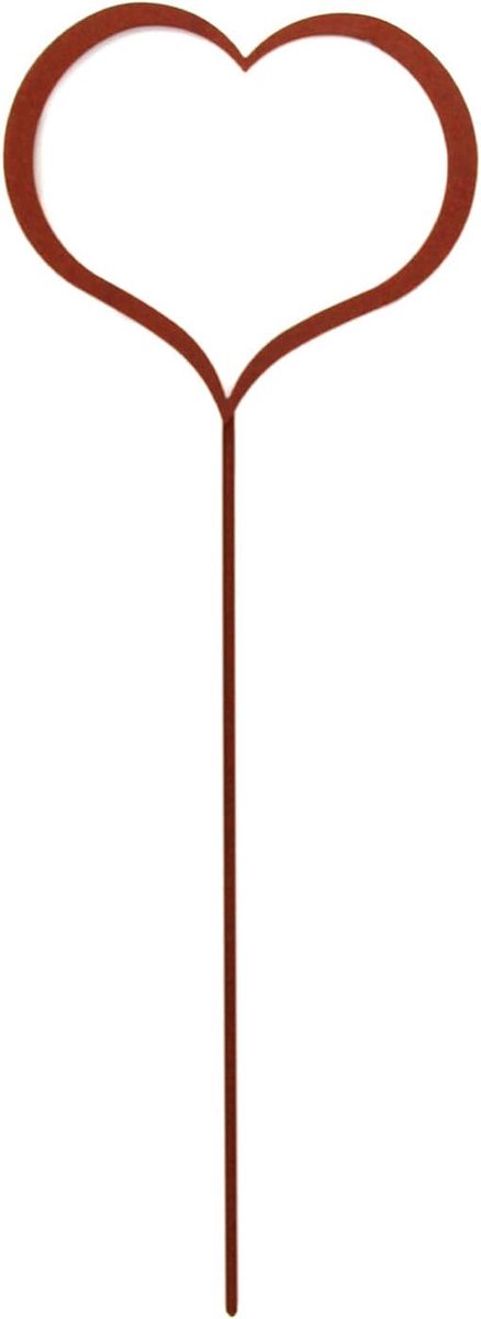 Tuin Stekker - Decoratie Hart - Buiten Decoreren - Roestige Afwerking - 34 x 12 cm - Bruin