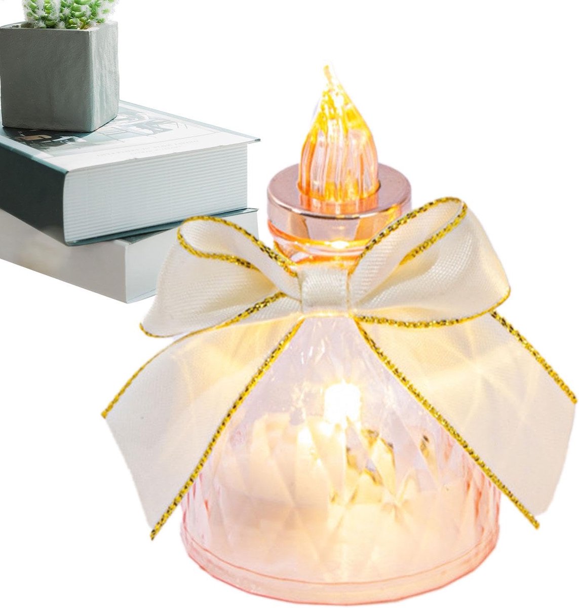 Kaarslamp op batterijen - Vlamloze ledlamp - Sfeer creëren - Veilig nep kaarslicht - 9 x 6