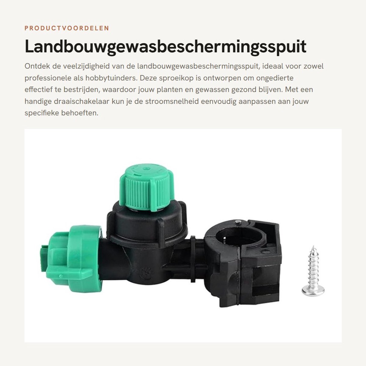 Dailygoods- Sproeikop Verstelbaar - Verstuivingssproeier - Tuin/landbouw - Slijtvast materiaal - Draaischakelaar - 9 mm inlaat - Verstuiver