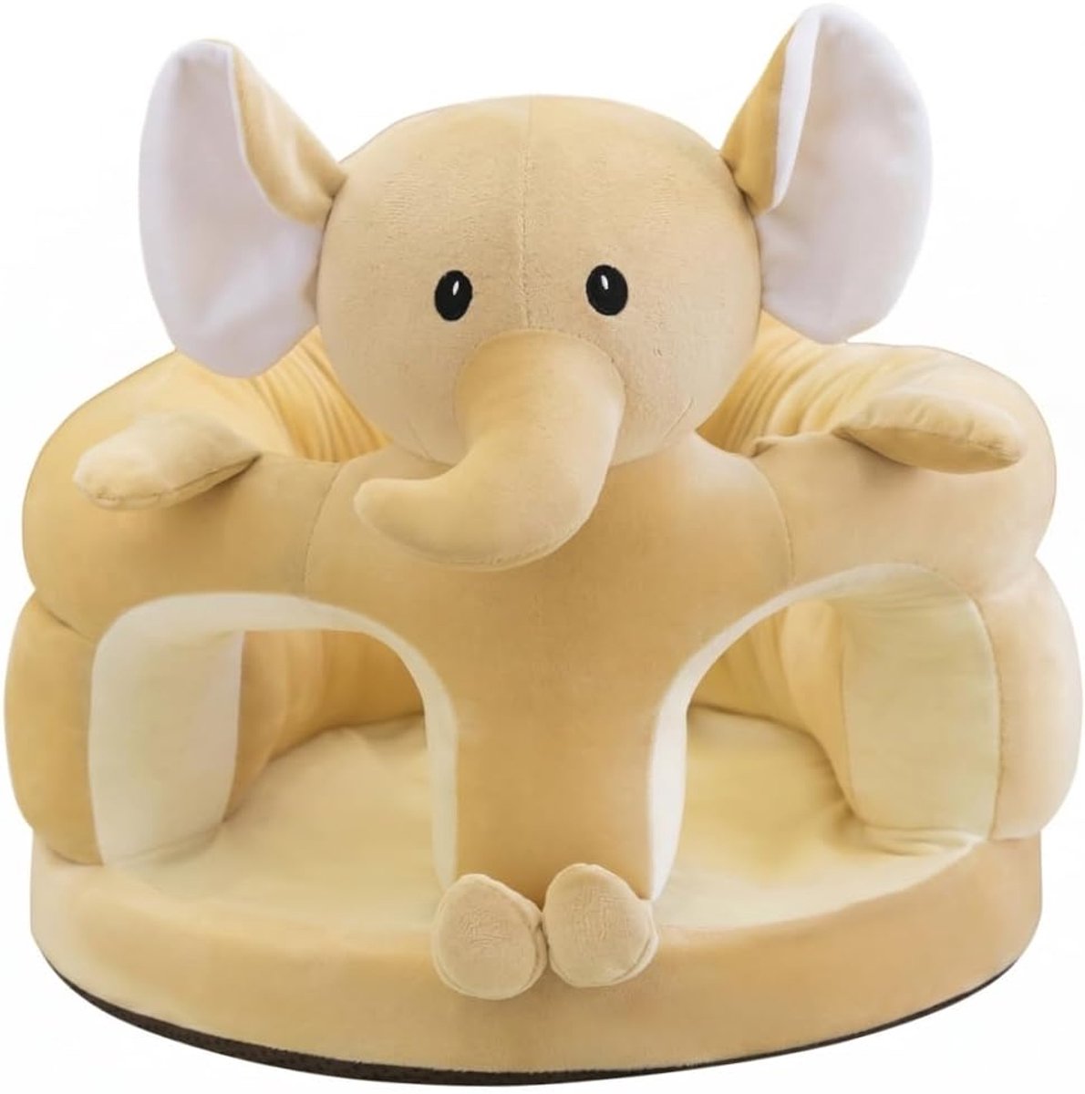 Babyvloerstoel - Zitje baby - Baby leren zitten - Schattige olifantvorm - 48 x 40 cm - Grijs