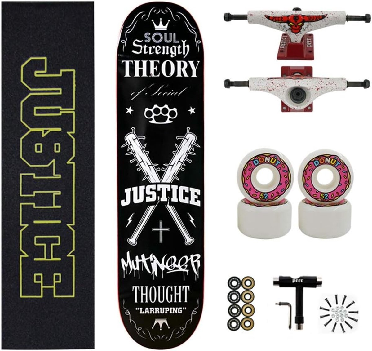 Compleet Skateboard Cruiser Board Straat Tricks 7 Lagen Esdoorn 80×20 cm Sterkte