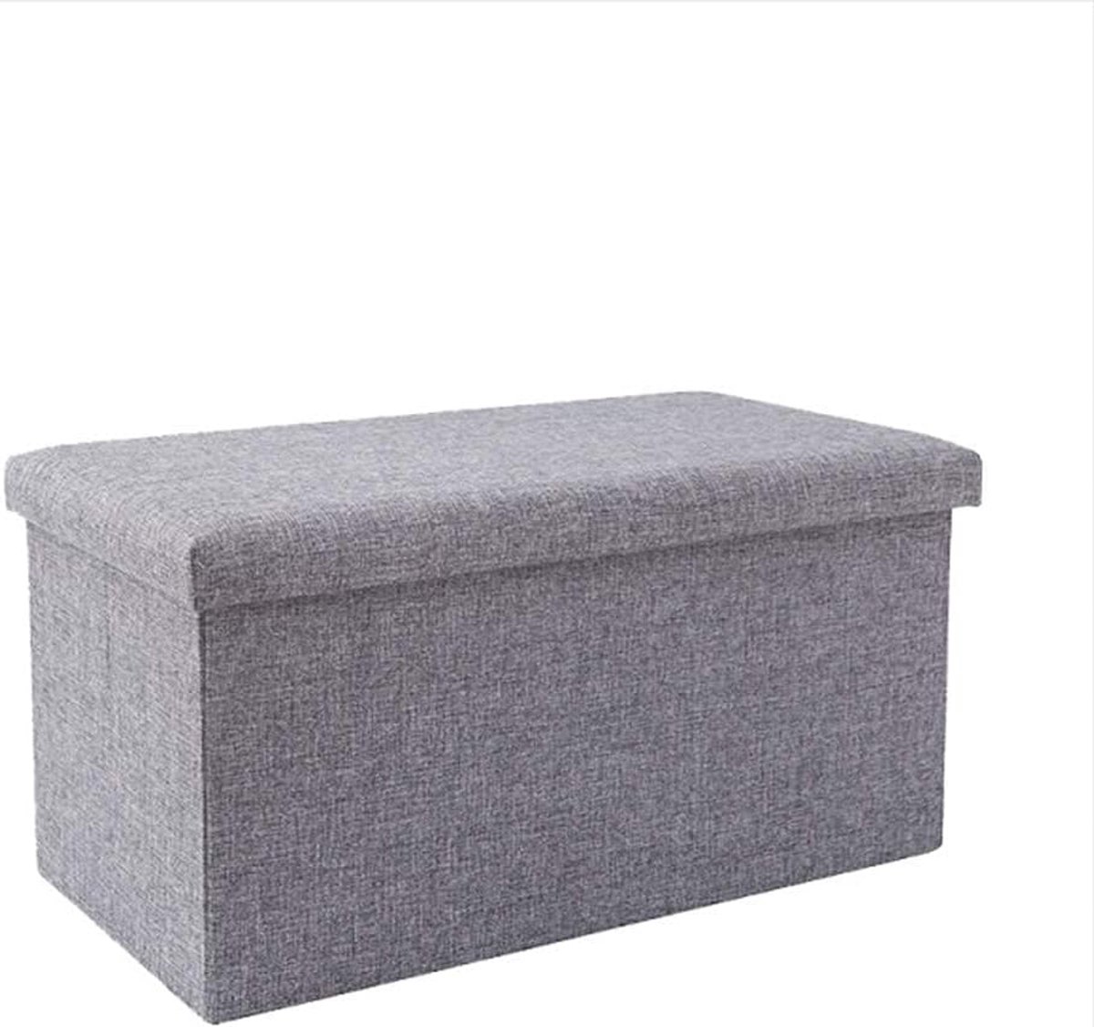 Opvouwbare Voetenbank - Linnen Poef - Woonkamer Opbergen - Veelzijdig Bruikbaar - 60x36x36cm - Grijs