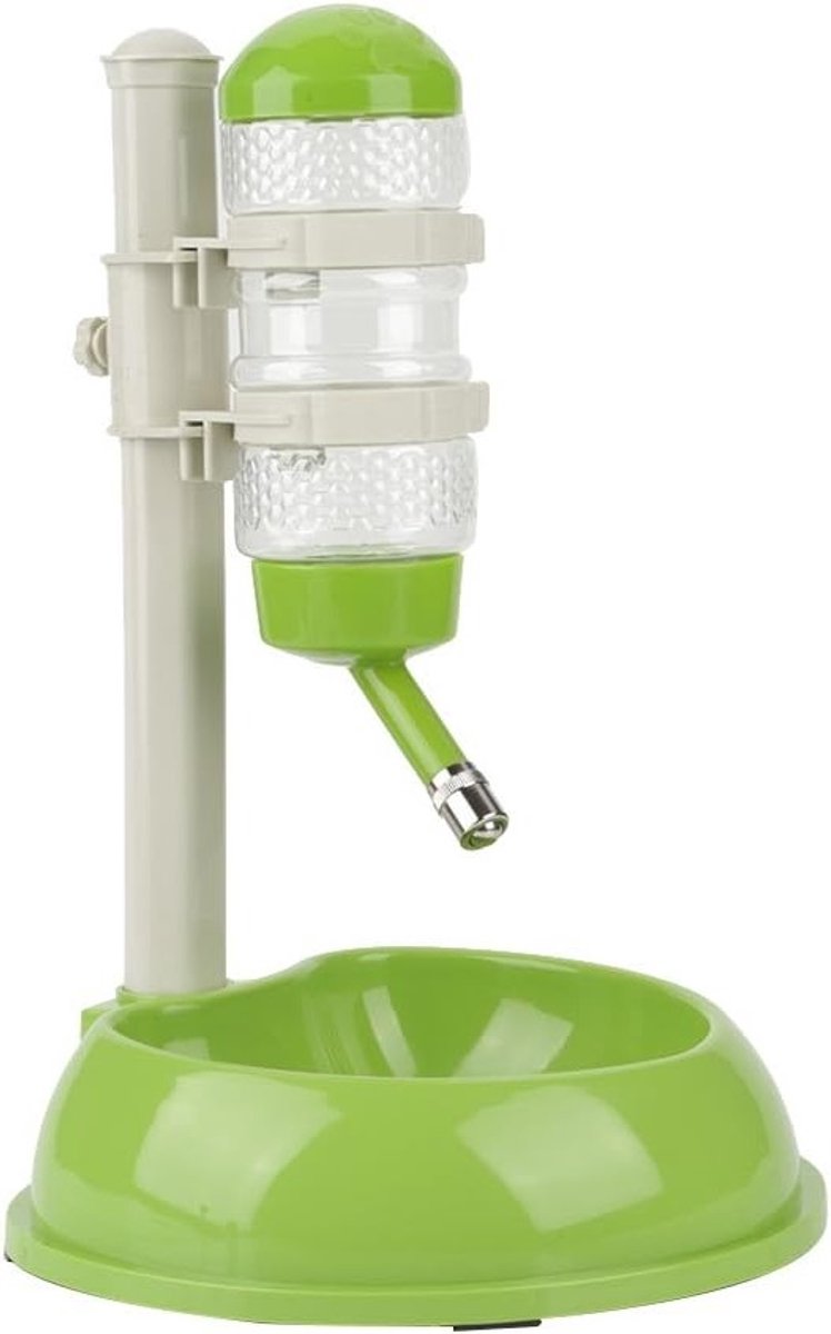 Automatische hondenvoer- en waterdispenser met verstelbare drinkfles voor huisdieren, geschikt voor katten en honden (23.0 X 23.5 X 36.0 cm) - groen, ideaal voor voeding en hydratatie