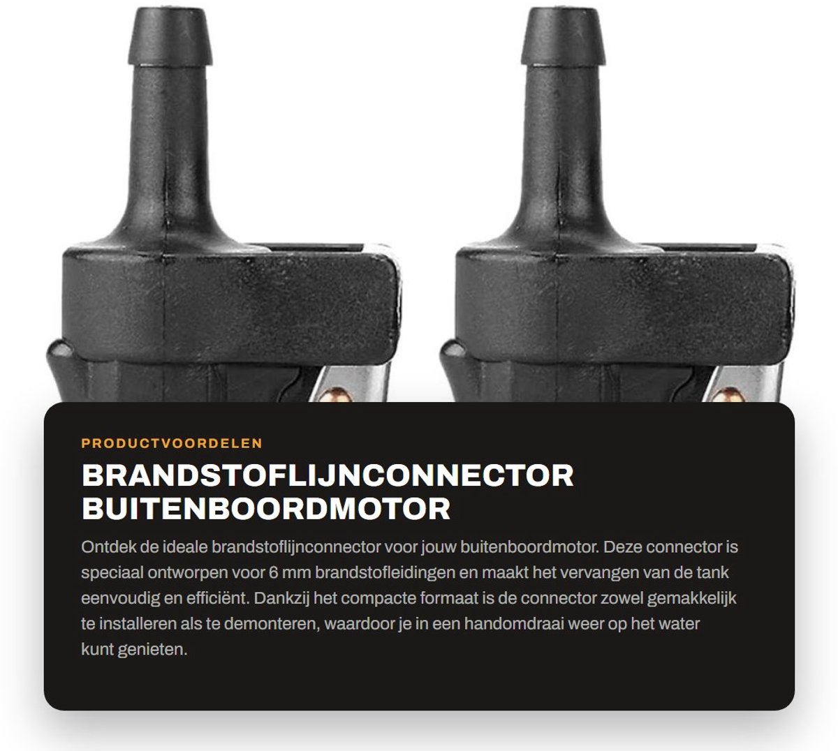 Dailygoods- Brandstofslangconnector Geschikt voor 6 mm - Buitenboordmotor - Scheepsbrandstof - Slangfitting - Eenvoudig te installeren - Aluminium/ABS - Brandstofconnector