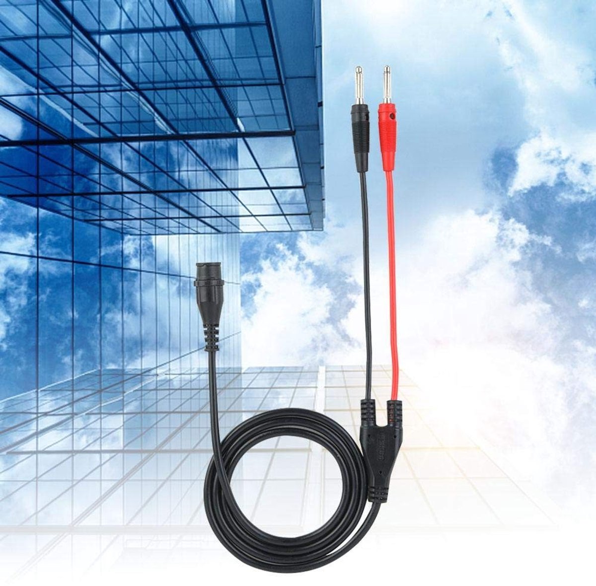 Dailygoods Plug naar Banana Plug - Coaxiale Kabel - 120 cm - Zwart - Oscilloscoop - Test Lead - Silicone Bescherming