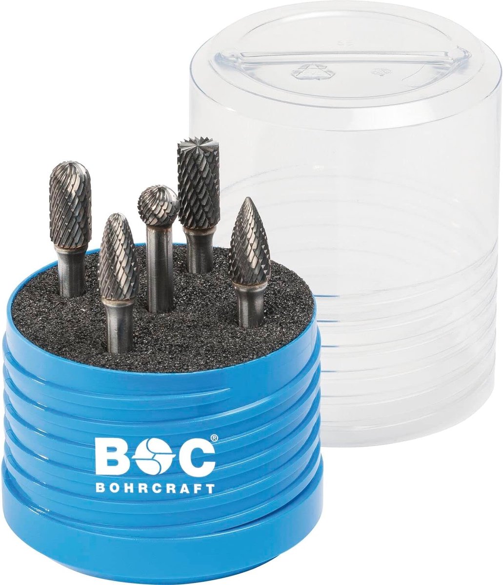 Metaalboren Set - Freesstiften Assortiment - Metaal Bewerken - Kruistandige Frezen - 5 Delig 10 mm - Zilverkleurig