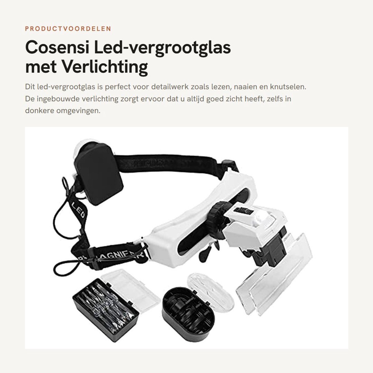 Dailygoods - Led-vergrootglas met Verlichting voor Naaien en Lezen
