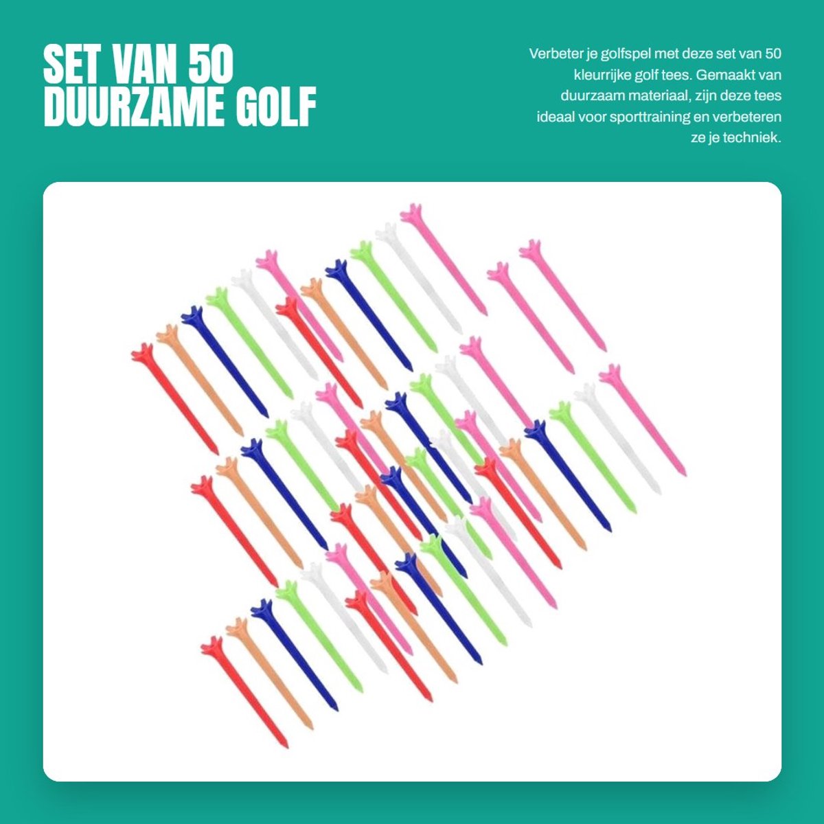 Dailygoods- Golf Tees 50st - 70mm Kunststof - Duurzaam - Golf