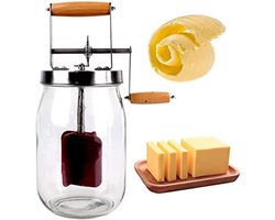 Handmatige Boter Maken - Keuken Gadget - Ambachtelijk Bakken - Porseleinen Kom - 1.5L Capaciteit - Wit