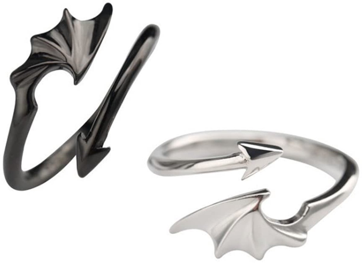 Dailygoods- Ringen Verstelbaar - Bijpassende Ringen voor Koppels - Huwelijkscadeau - Hypoallergene Materialen - Drakenvleugel/Pijlring - Charmant Ontwerp - Sieraden