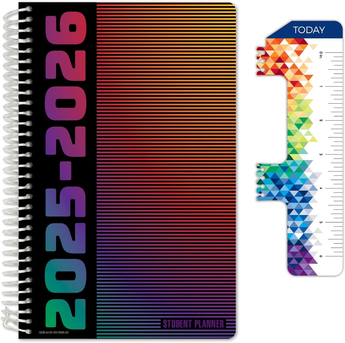 School Jaar Planner - Agenda Student - Studie Planning - Matrix Stijl - 14 x 21.5 cm - Spectrum