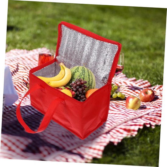Lunchtas Isolatiezak - Bento Houder - Warmtebehoud Op Reis - Grote Opslagcapaciteit - 4 Stuks - Rood — afbeelding 2
