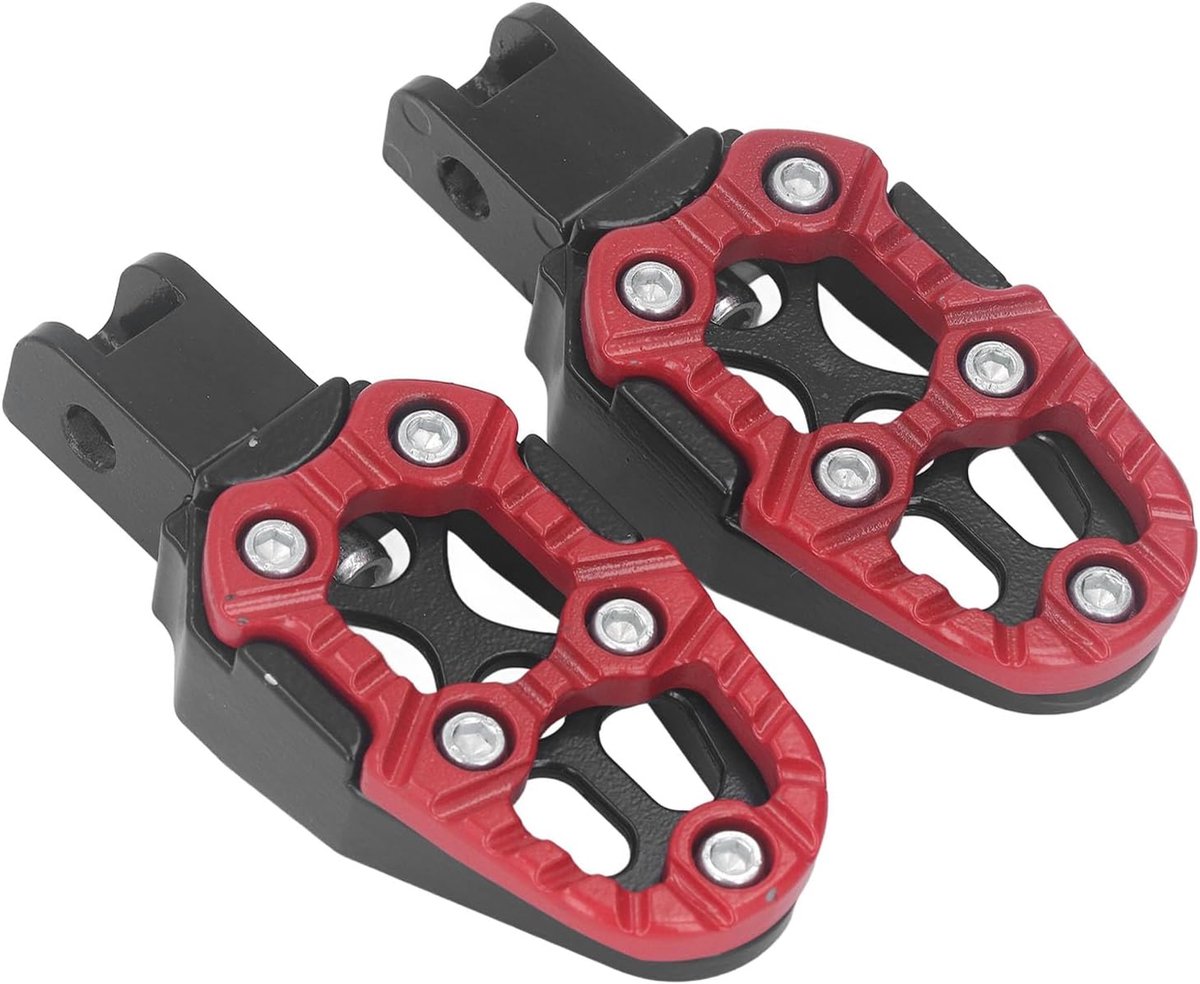 Motorfiets Voetsteunen - Achterste Pedaal - Verbeterde Rijervaring - Antislip Ontwerp - Universele Pasvorm - Rood