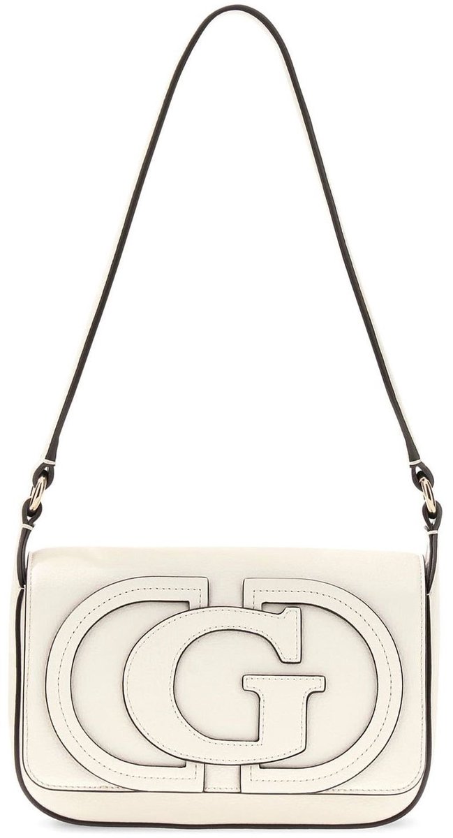 GUESS schoudertas Ruby Flap Shoulder Bag Cream White crème