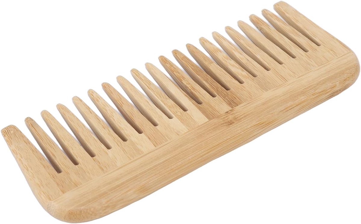 Bamboe Kam - Haarkam - Dagelijks Gebruik - Brede Tanden - 16.5 cm - Natuurlijk
