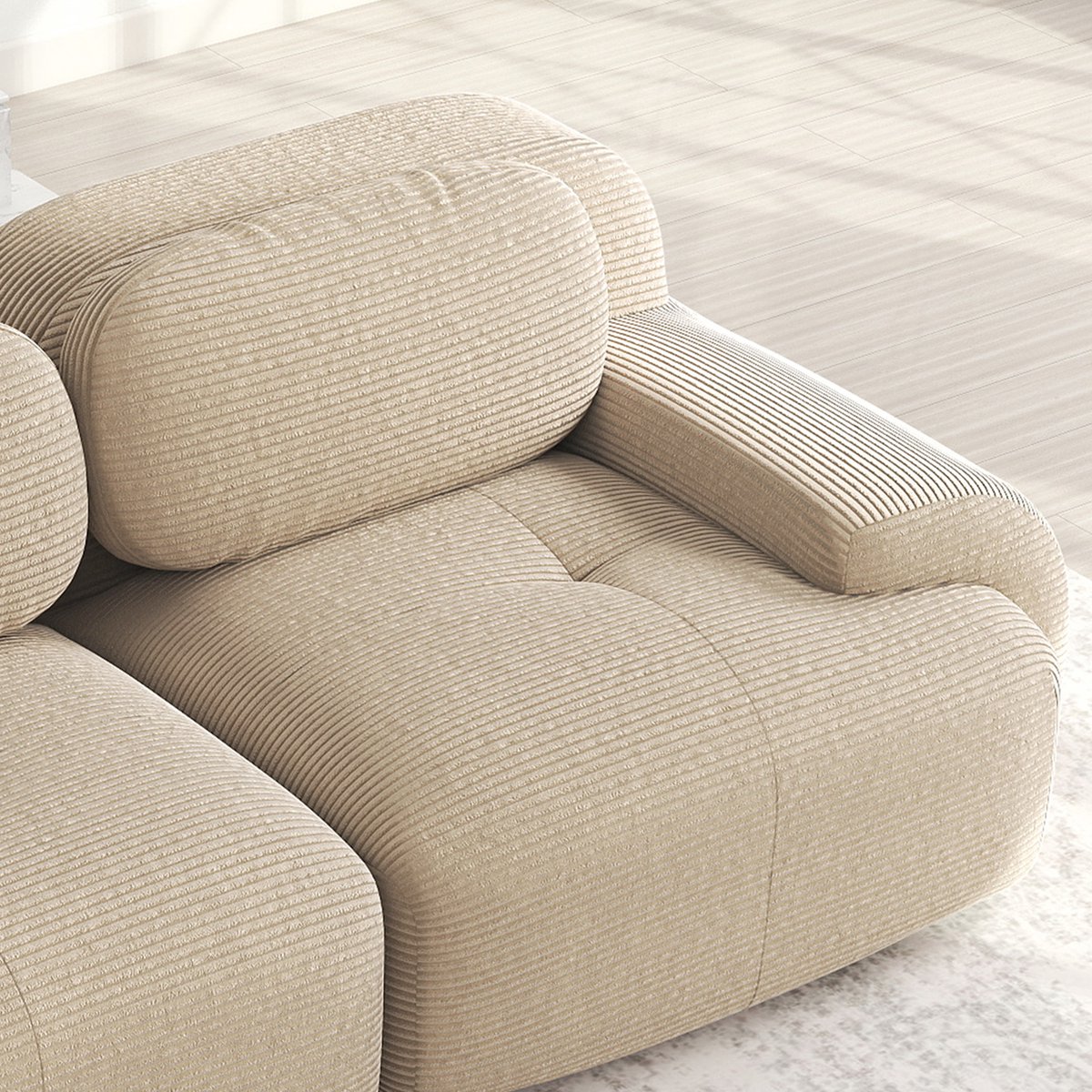 DESMIU Hoekbank 388 x 178 x 70 Cm - Modulair Met Chaiselongue En Zonder Montage - Voor Woo