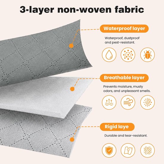 Opbergzakken Set - Opbergboxen Stof - Kleding Opbergen - Lichtgewicht Opvouwbaar - 4 x 95 Liter - Grijs — afbeelding 5