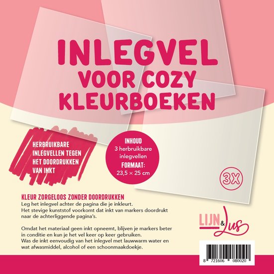 Inlegvel voor cozy kleurboeken (3 stuks)