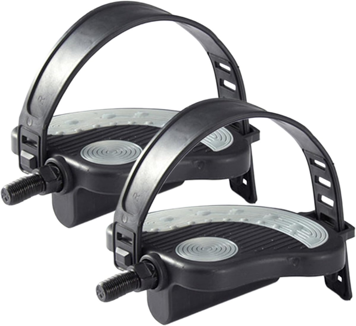 Hometrainer Pedalen - Fiets Onderdelen - Thuis Fitness - Verstelbare Riem - 2 Stuks - Zwart