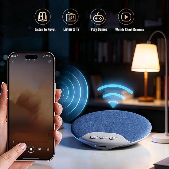 Draagbare Luidspreker - Slaap Speaker - Ontspannen Slapen - Automatische Uitschakeltimer - Slechts 1 cm Dik - Wit — afbeelding 5