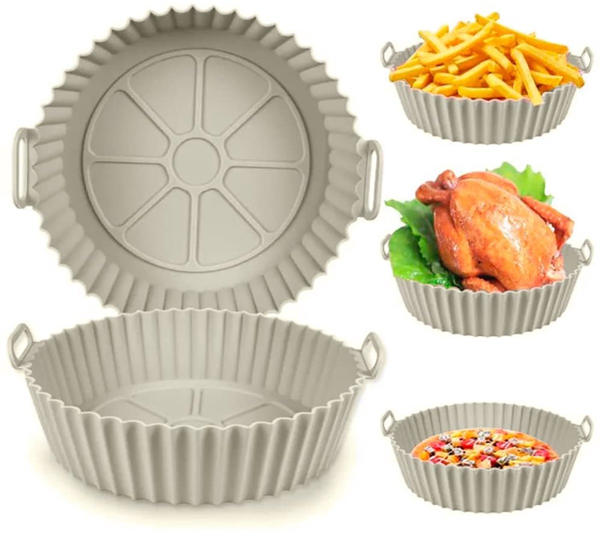 Dailygoods- Siliconen Vorm 20 cm - Herbruikbare Bakvorm - Accessoire voor Luchtfriteuse - BPA-vrij - Duurzaam Ontwerp - Geschikt voor Oven en Magnetron