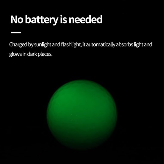 Glow Golfballen - Oefenballen - Avond Golfen - Dubbele Fluorescente Laag - 1 Bal - Groen — afbeelding 2