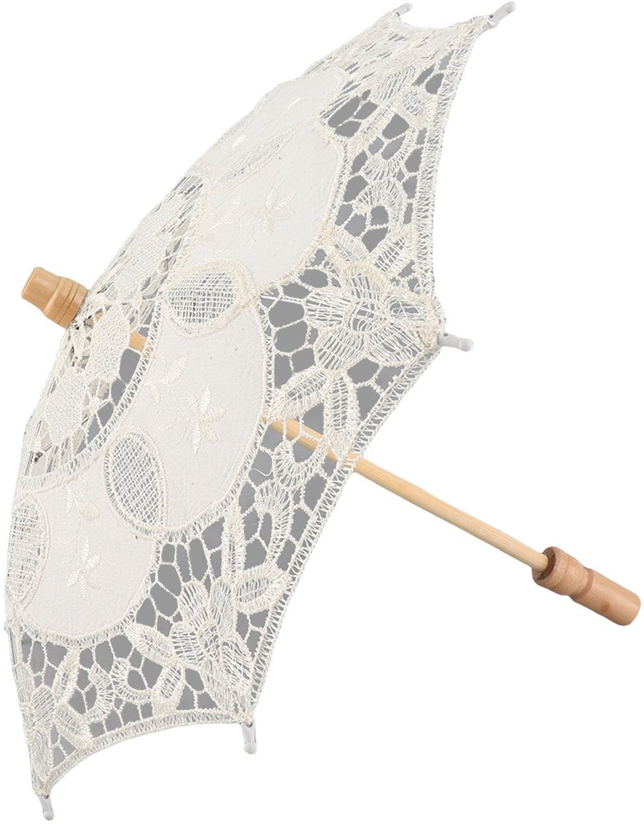 Dailygoods- Bruidsparaplu Vintage Design - Kanten Paraplu - Decoratieve Parasol - Fotorekwisiet - Bruiloft Decoratie - Hoogwaardig Materiaal