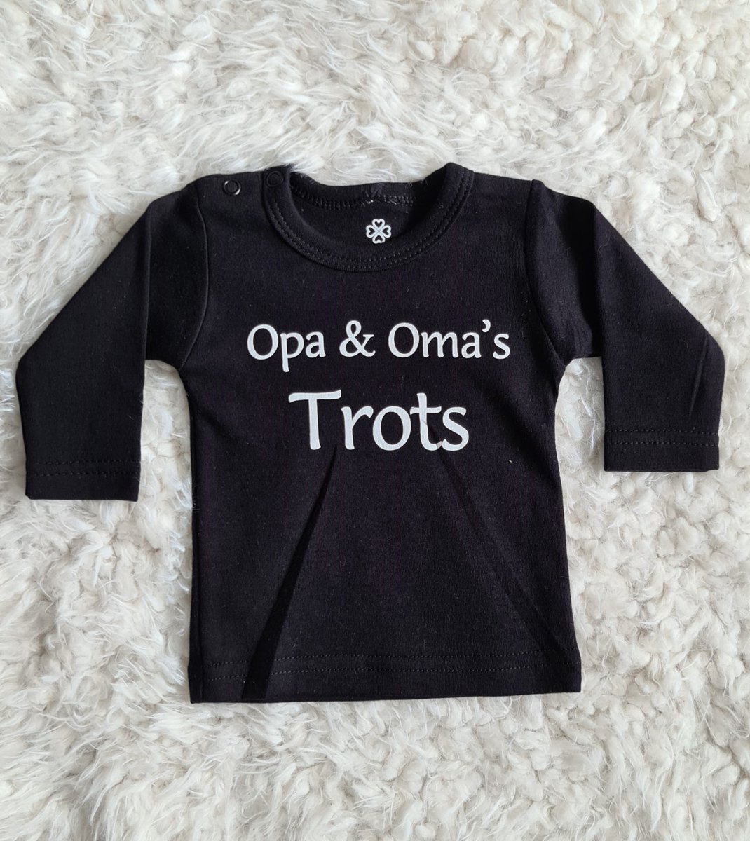 Little Jay opa & oma's trots - Zwart - T-shirt lange mouw