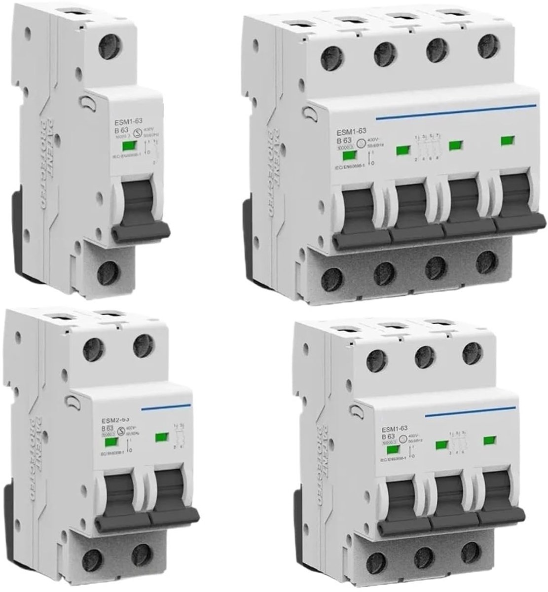 Mini stroomonderbreker - Automatische zekering - Elektrische beveiliging - 10KA AC MCB - 2-polig 10A - Grijs