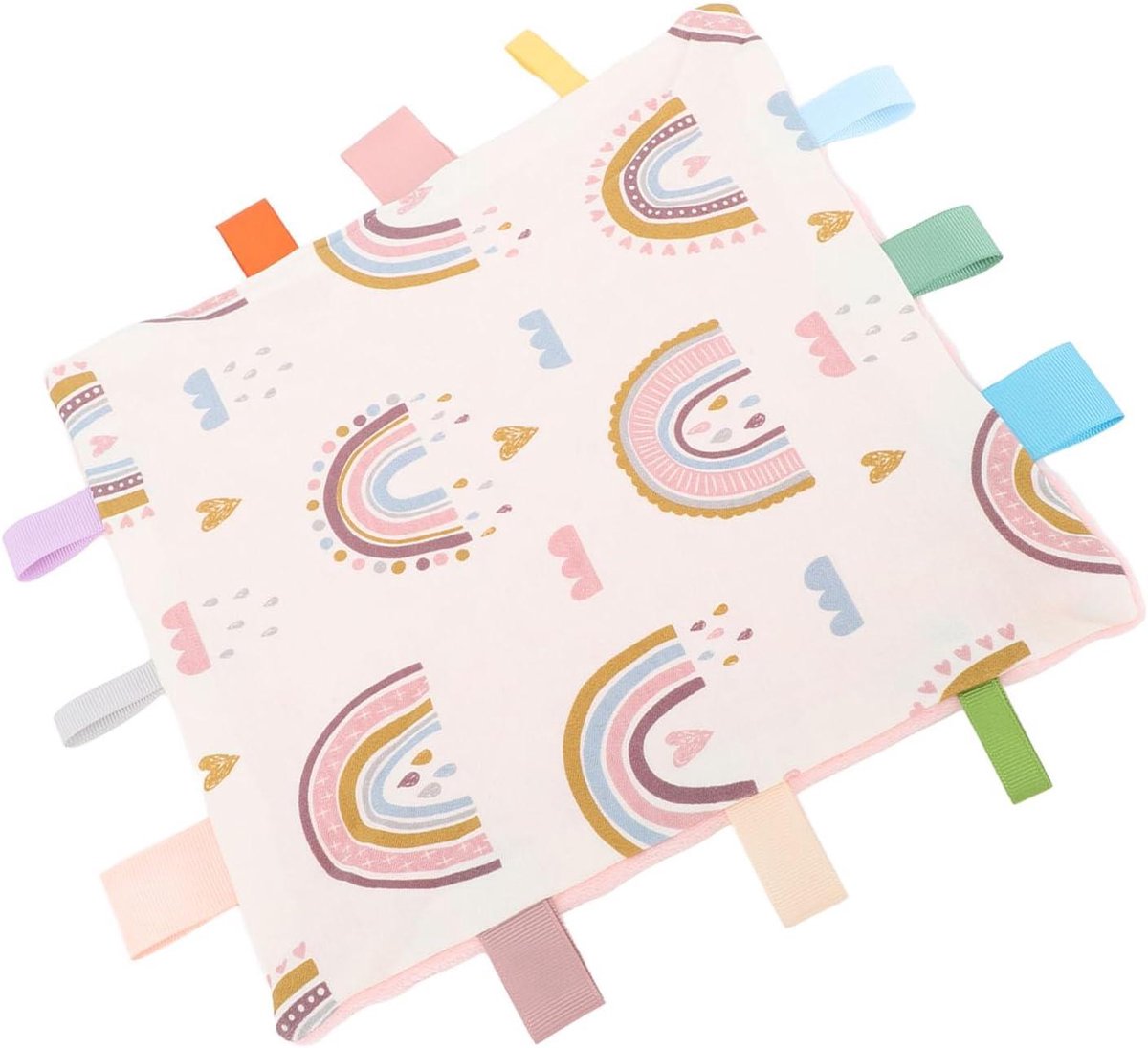 Baby Dekentje - Veiligheidsdeken Zacht - Baby Kalmeren - Kleurrijke Labels - Lichtgewicht - Multicolor
