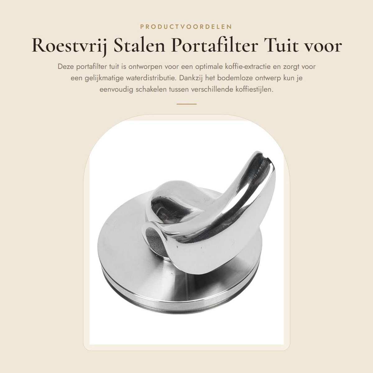 Dailygoods- Portafilter 54mm - Bodemloos Ontwerp - Roestvrij Staal - Eenvoudige Reiniging - Verbeterde Koffie-extractie - Flexibel Gebruik - Koffietuit