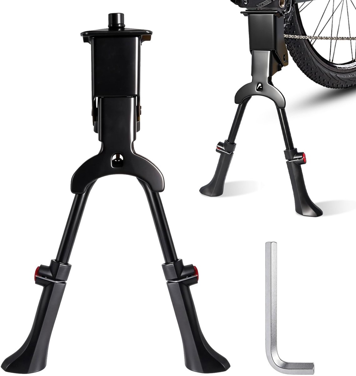 Dailygoods- Fietsstandaard Verstelbaar 35-40 cm - Dubbele Standaard - Fietsstandaard 24-29 Inch - Stadsfiets/Mountainbike - Draagvermogen 30 kg - Robuuste Constructie