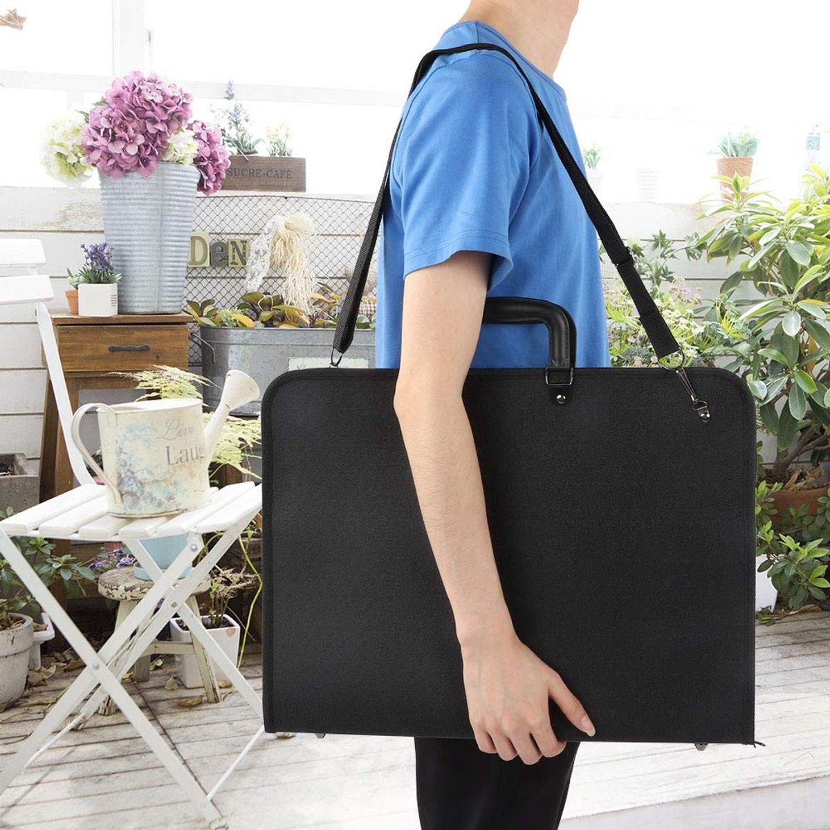 Dailygoods- Tekenbordtas - Draagbare PVC tas - Documententas - Opslag voor schildergerei - A3 formaat - Grote capaciteit - Duurzaam en gemakkelijk schoon te maken