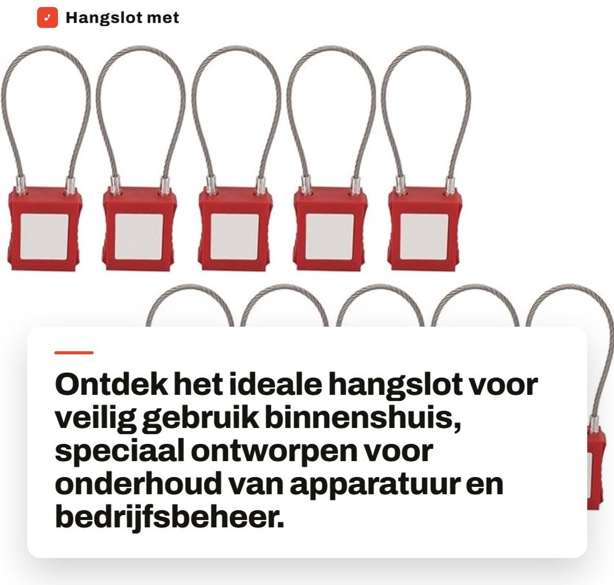 Dailygoods - Hangslot met borgtouwen - Elektrisch slot - Hittebestendig roestvrij staal - Rood - Isolatie vergrendeling - Onderhoud van apparatuur - G...