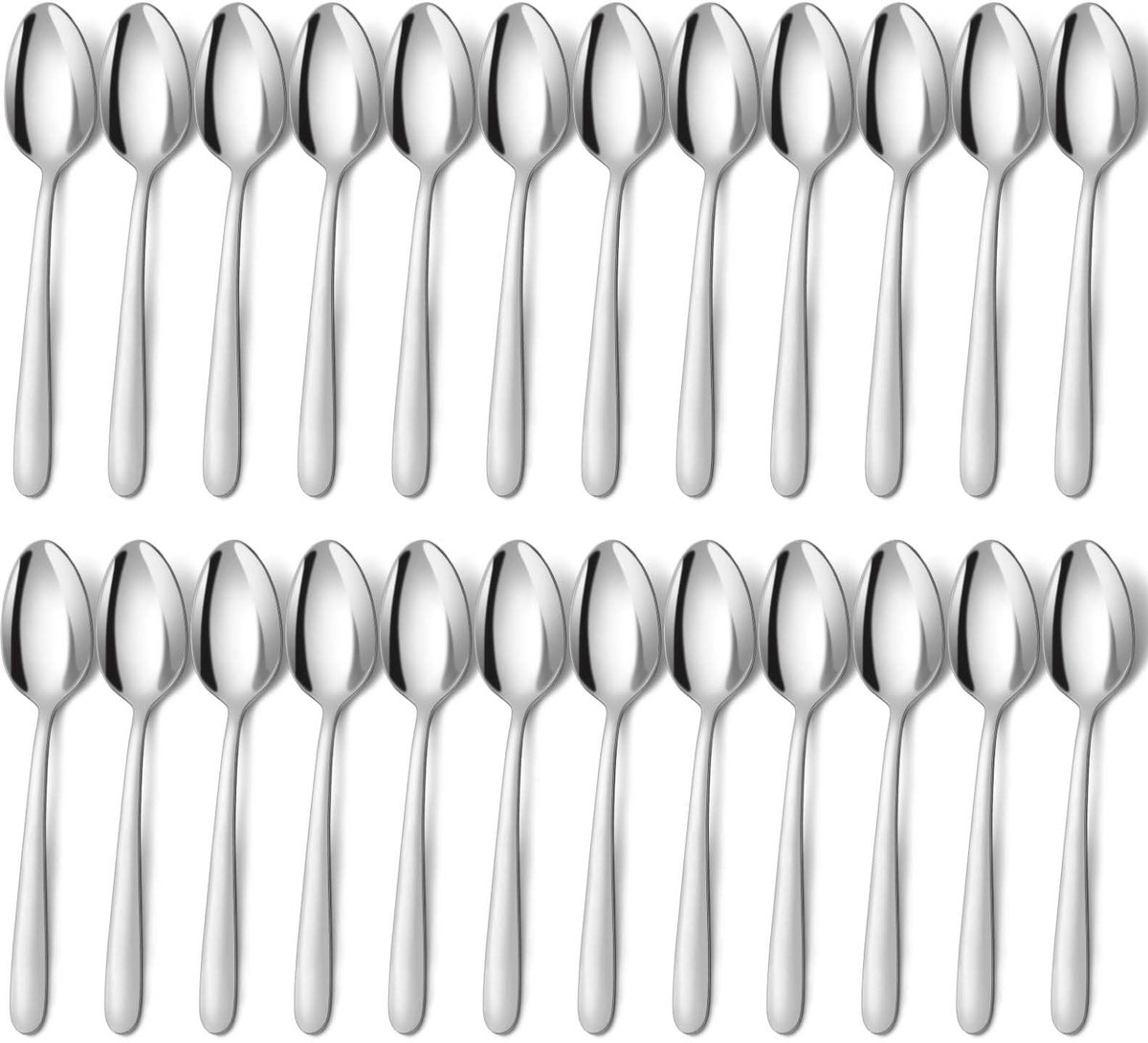 Dailygoods- Soeplepel Set van 24 - Roestvrij Stalen Lepels - Vaatwasmachinebestendig - Duurzaam - Elegante Stijl - 20,4 cm - Eetlepel