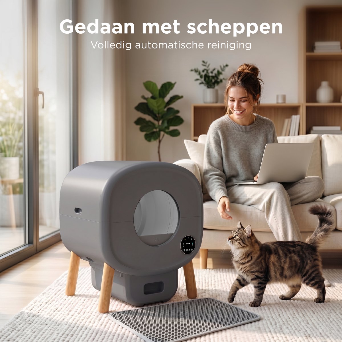 TrevoPet Neo - Automatische Kattenbak met App - Grijs thumbnail 2