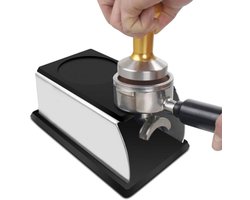Duurzame koffietamper basis van zwart roestvrij staal, ideaal voor thuis, koffiebar en restaurant, perfecte barista tool voor espresso en koffiezetten