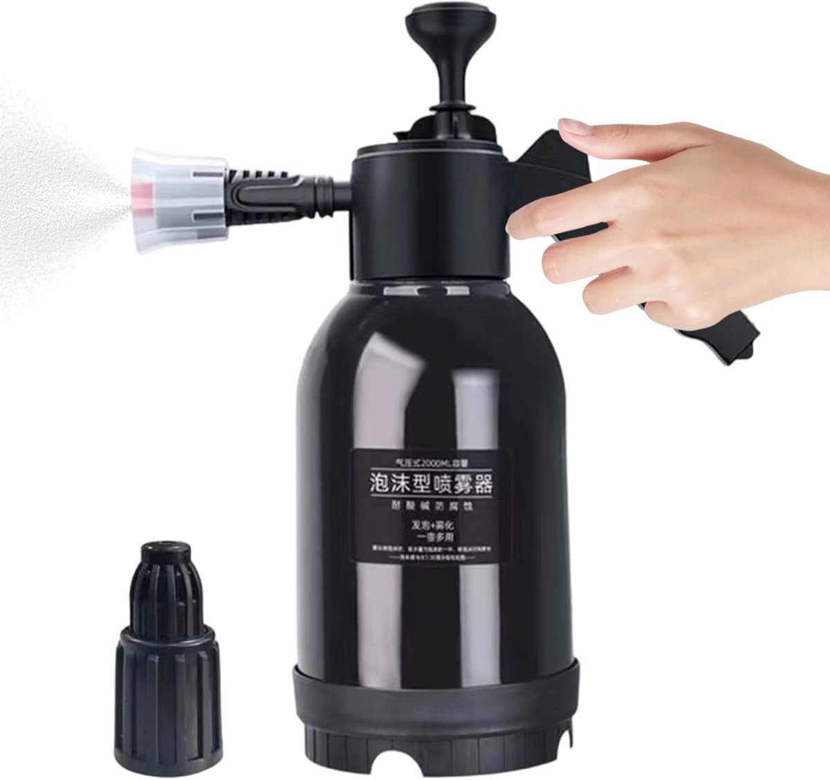 Drukspuit - Handspuitfles - Planten Water Geven - Ergonomisch Handvat - 2 Liter - Zwart