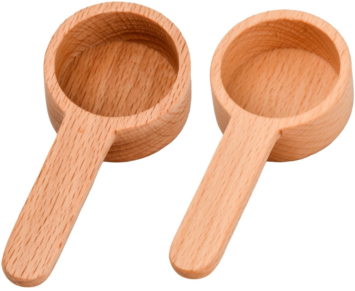 Dailygoods - 2 stuks koffiedoseerlepels hout, koffielepel, portioneerder, hout, koffiemaatlepel, beuken, voor meel/theeblad/koffiebonen/snoep/specerijen, 1 eetlepel, 20 ml/8 g (beuken)